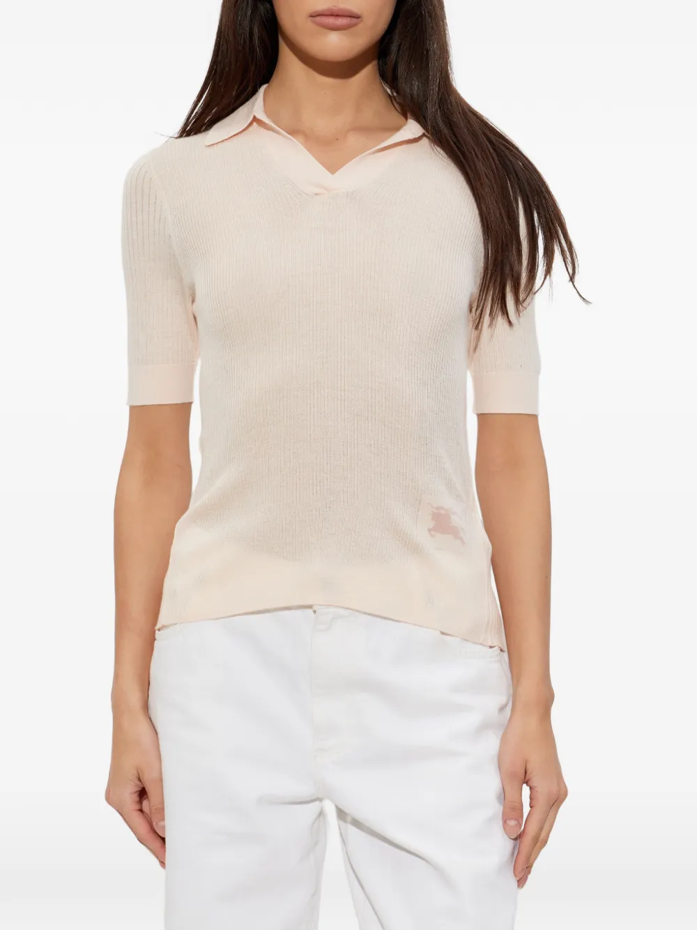 Burberry EKD kasjmier poloshirt Roze