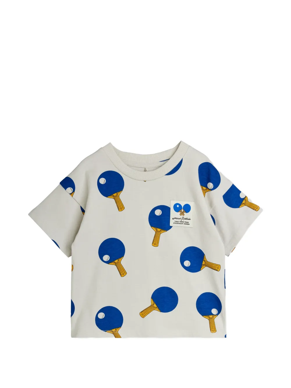 Mini Rodini table tennis-print T-shirt - Grigio