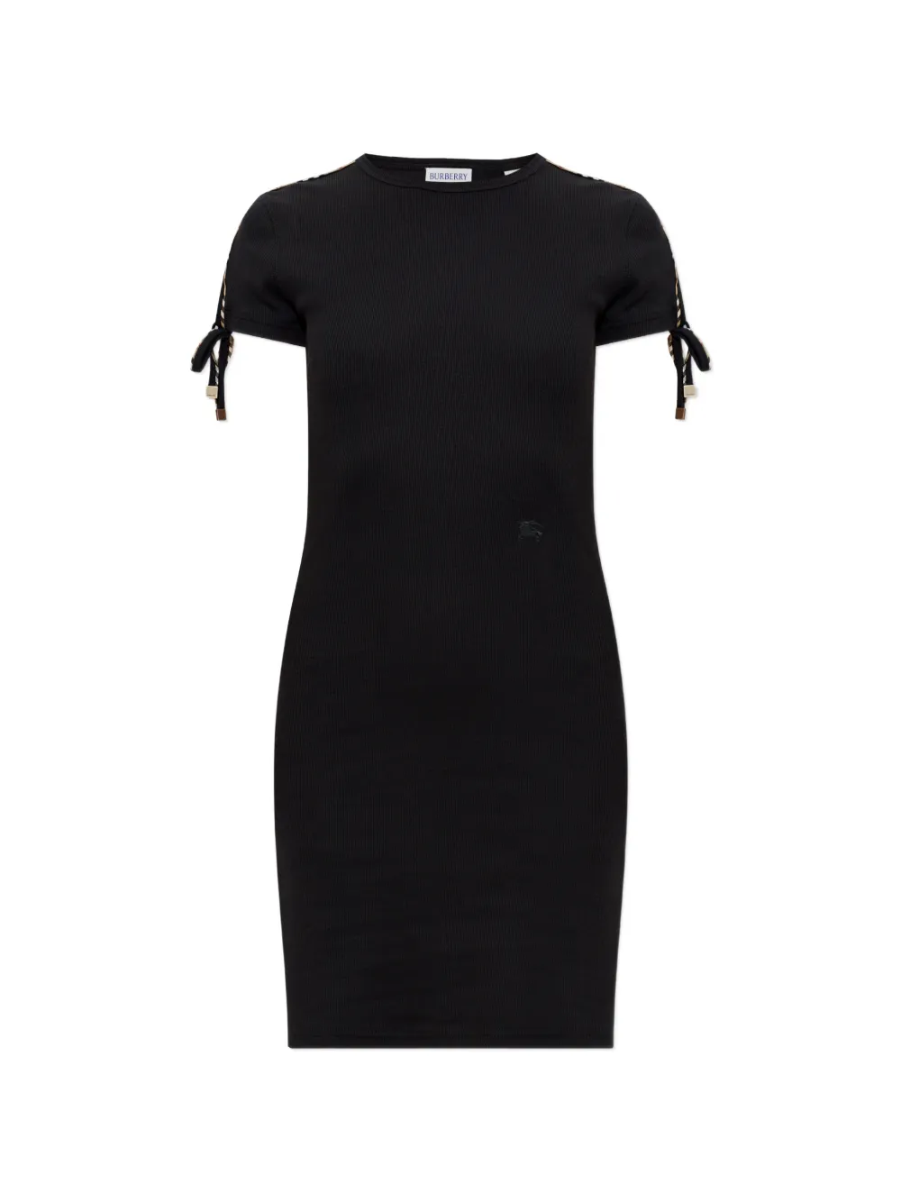 Burberry ribbed-knit tie-detail mini dress - Nero