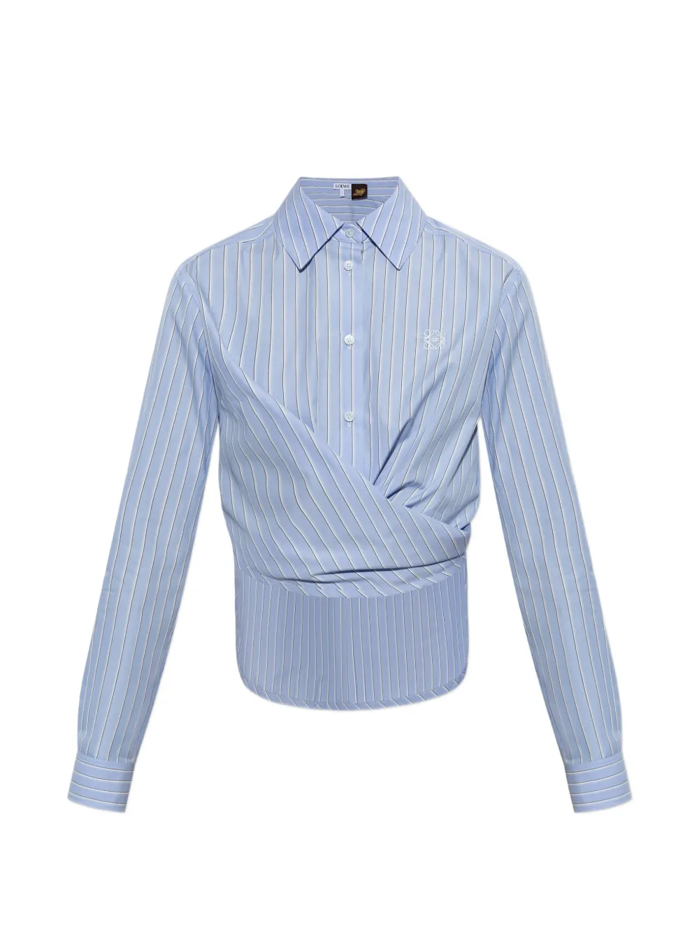 LOEWE striped wrap-style shirt - Blue