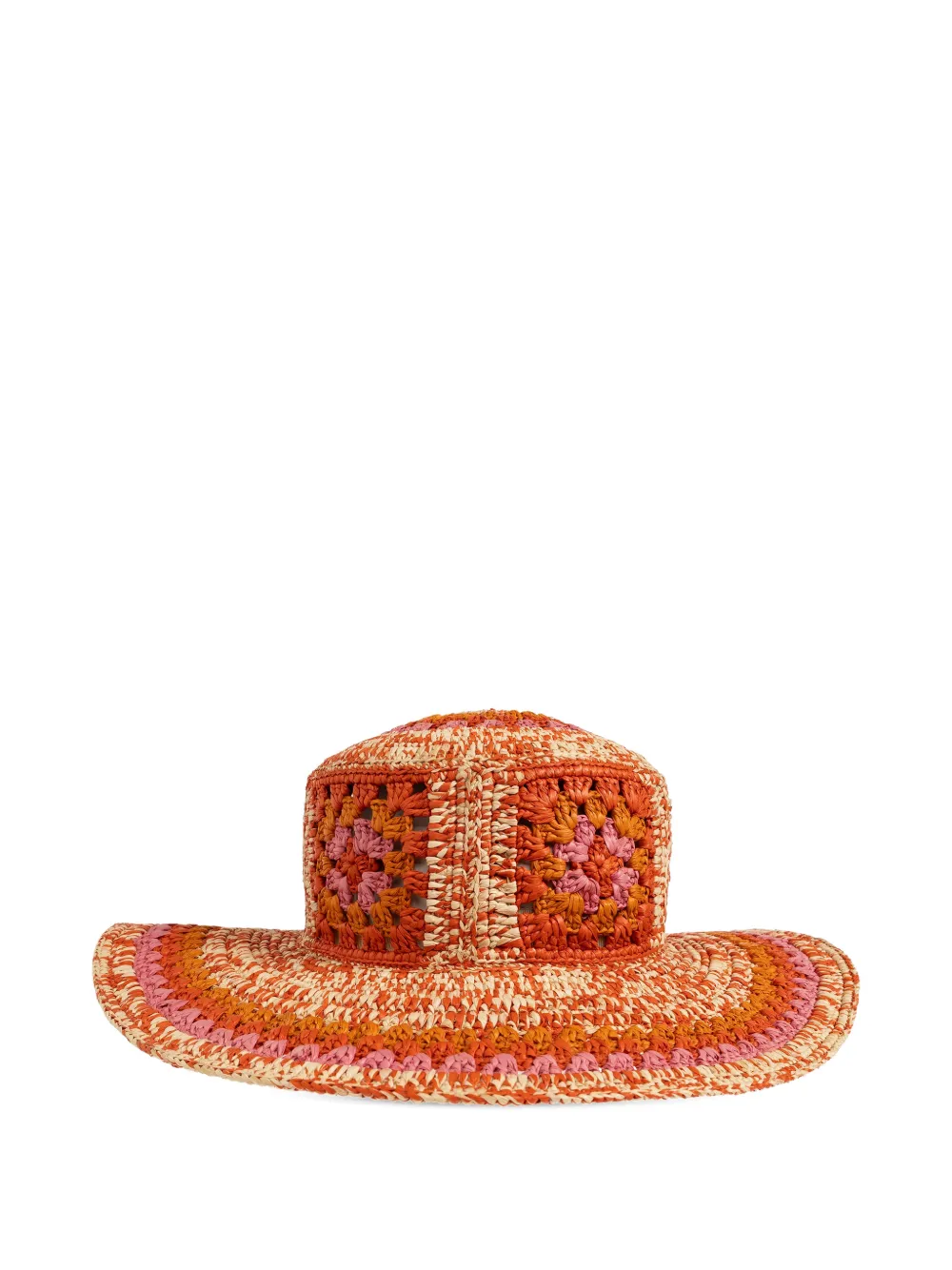 LOEWE crochet-knit raffia hat - Arancione