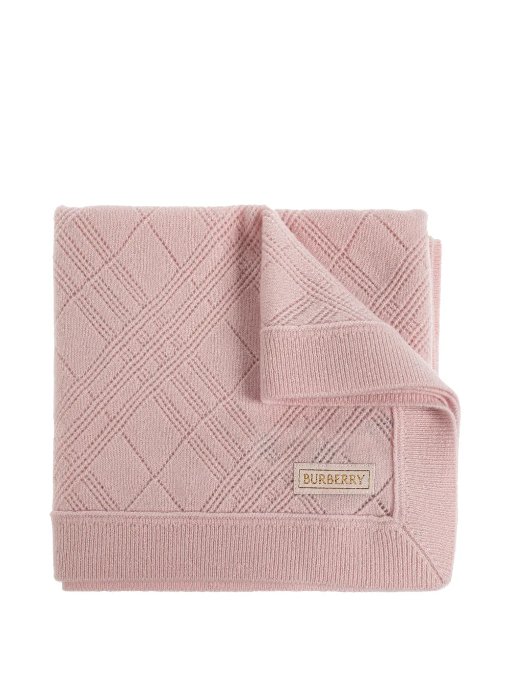 Burberry Kids check-knit blanket - Rosa