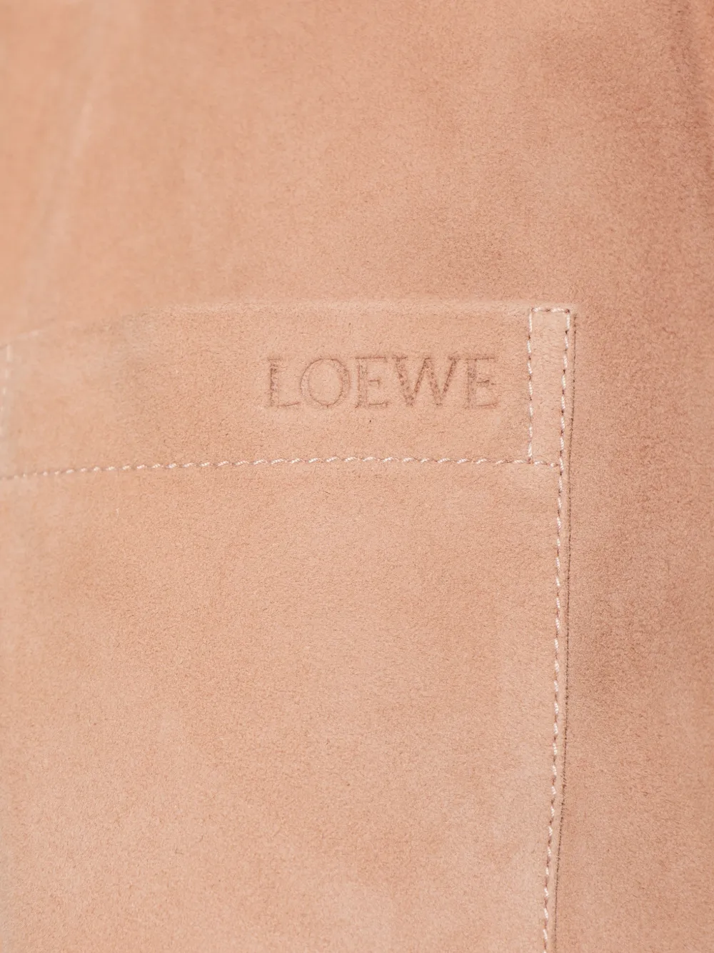LOEWE Suède overhemd met logo-reliëf Roze