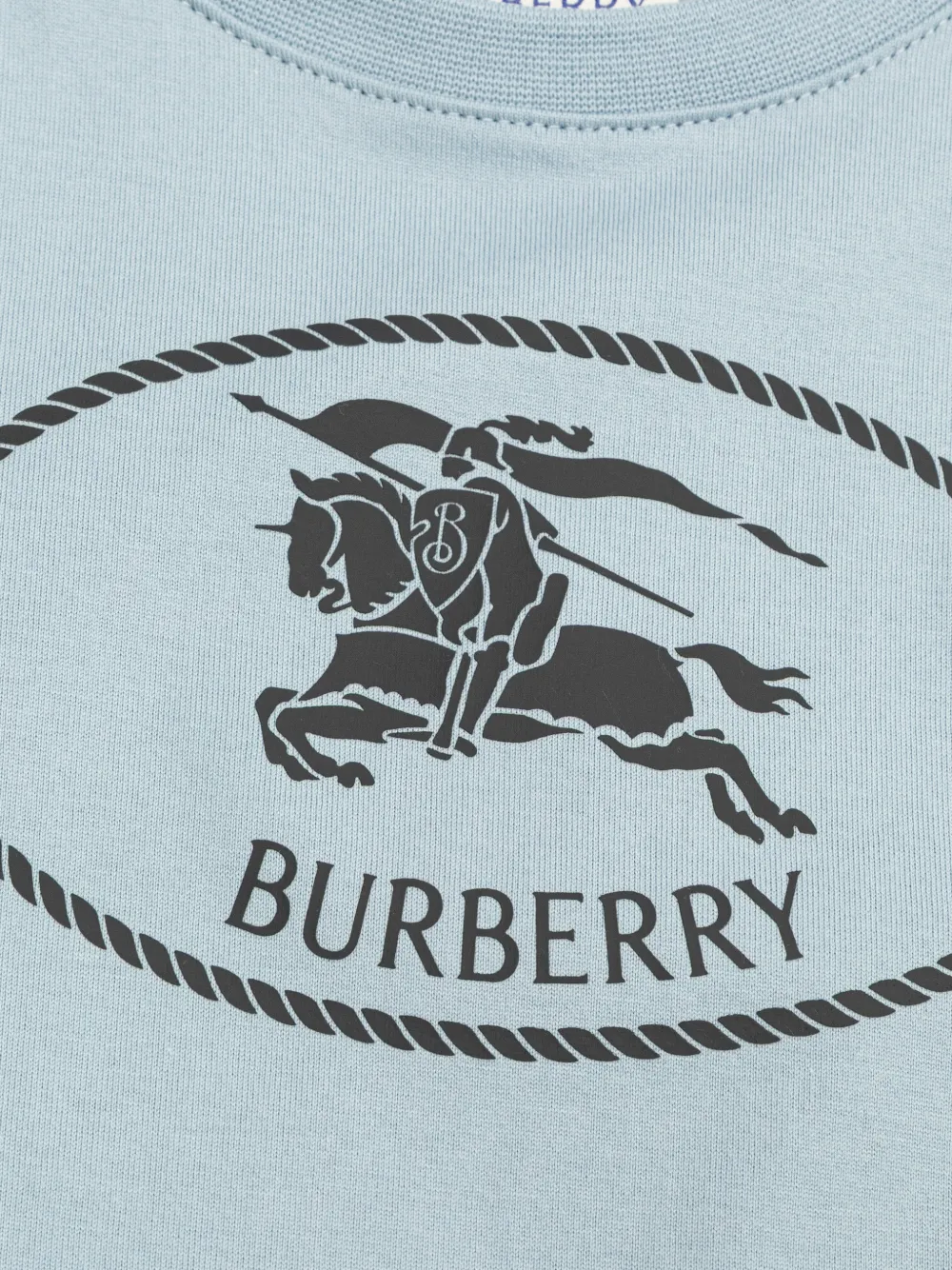 Burberry Kids T-shirt met logoprint en knoop op de schouders Blauw