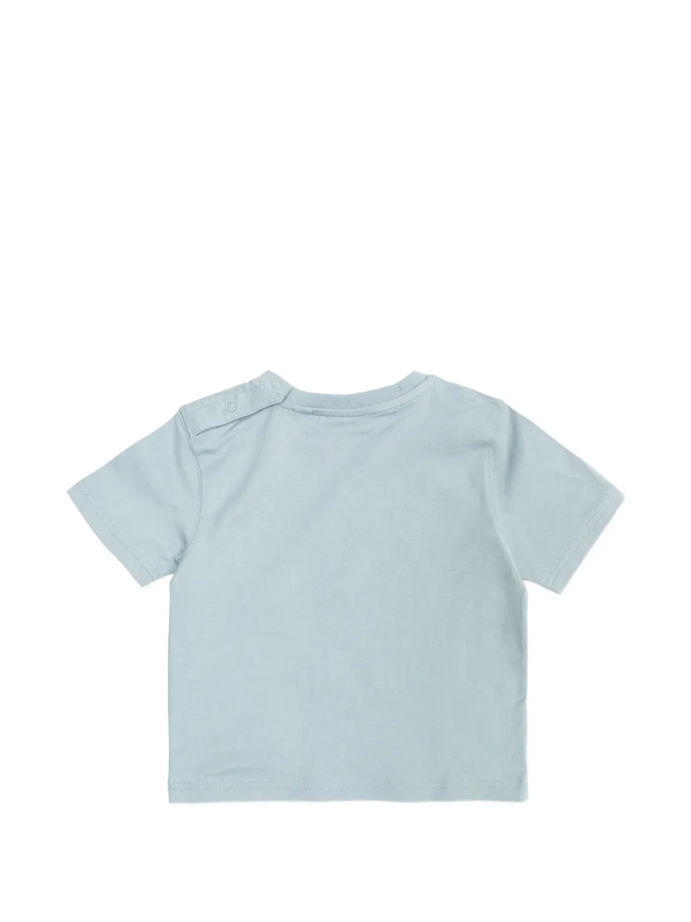 Burberry Kids T-shirt met logoprint en knoop op de schouders Blauw