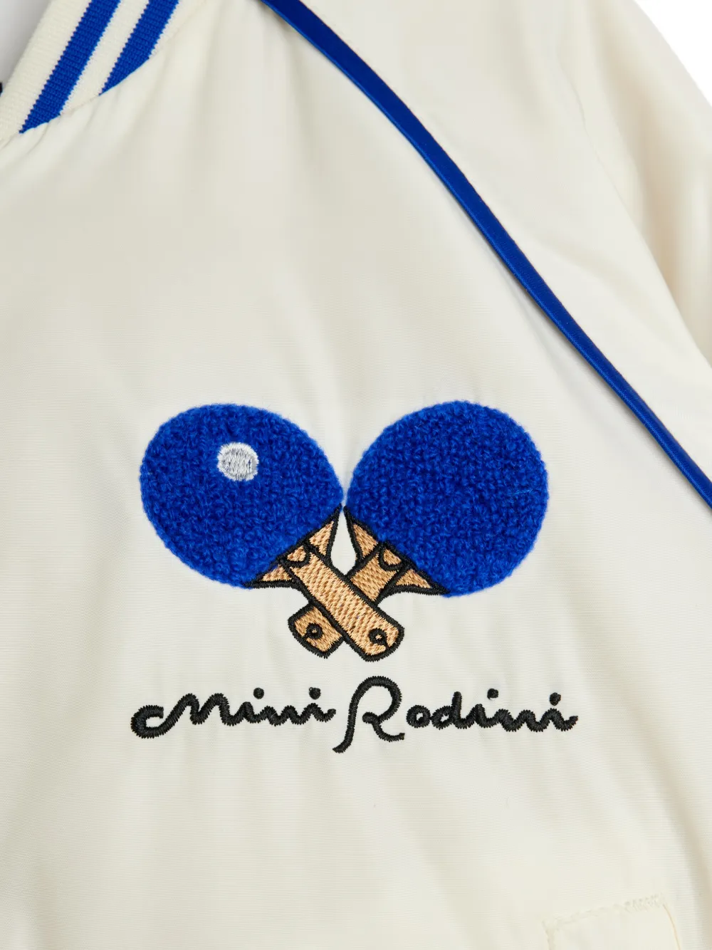  Mini Rodini Embroidered Bomber Jacket - Blanc 