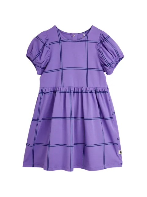 Mini Rodini check-print puffed-sleeve dress