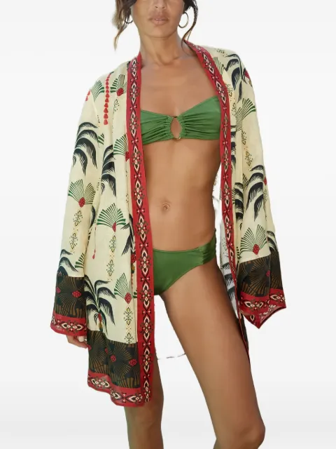 Anjuna palm-print beach cover-up