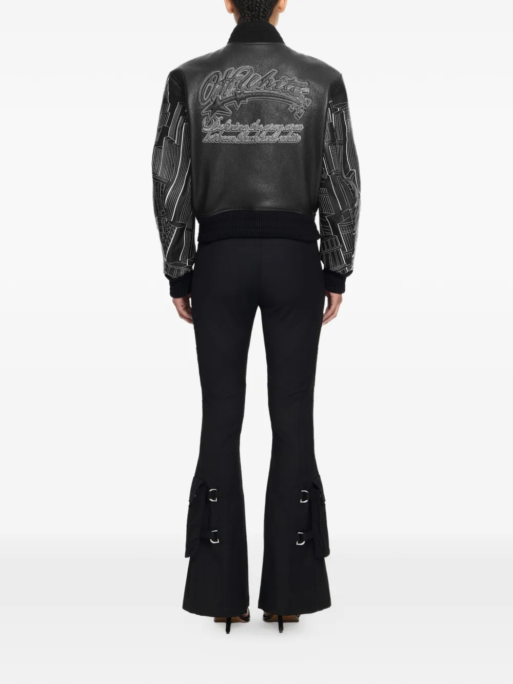 Off-White Bomberjack met drukknoopsluiting Zwart