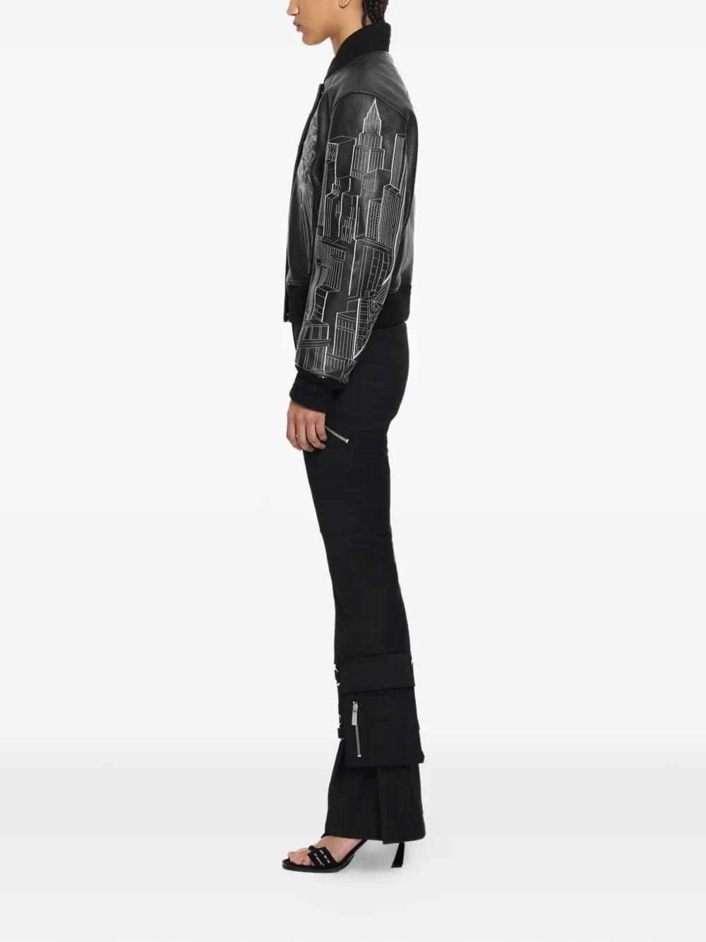 Off-White Bomberjack met drukknoopsluiting Zwart