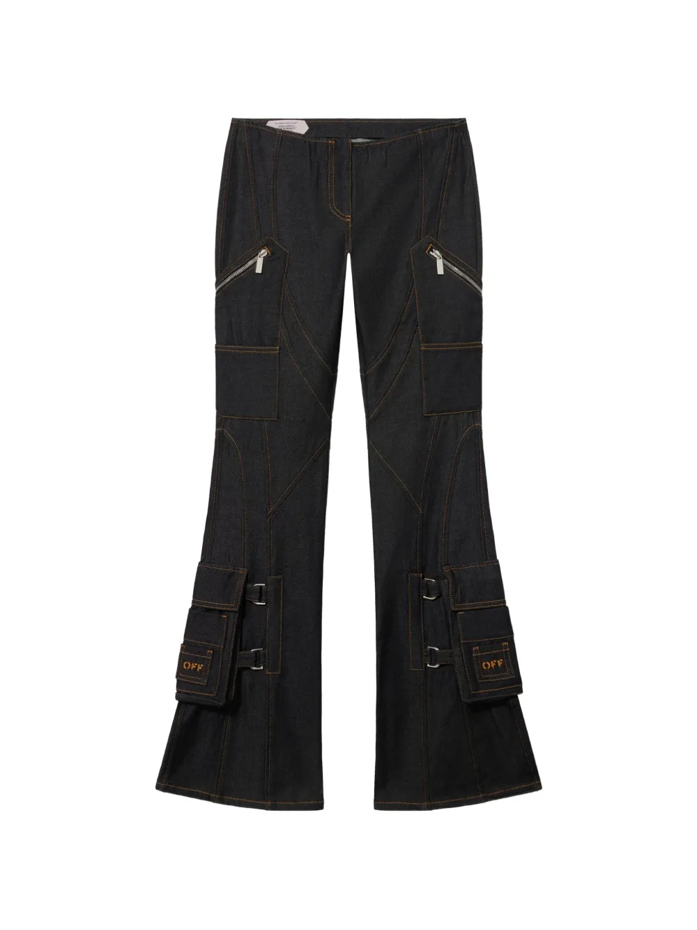 Off-white Low-rise Flared Jeans In Black