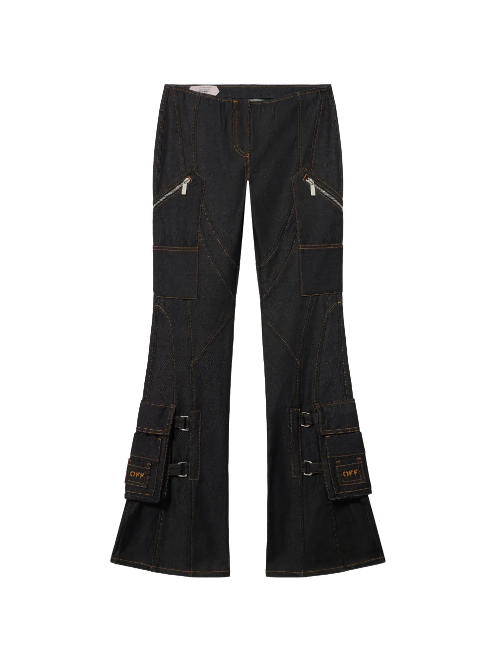 Off-White low-rise flared jeans - Schwarz