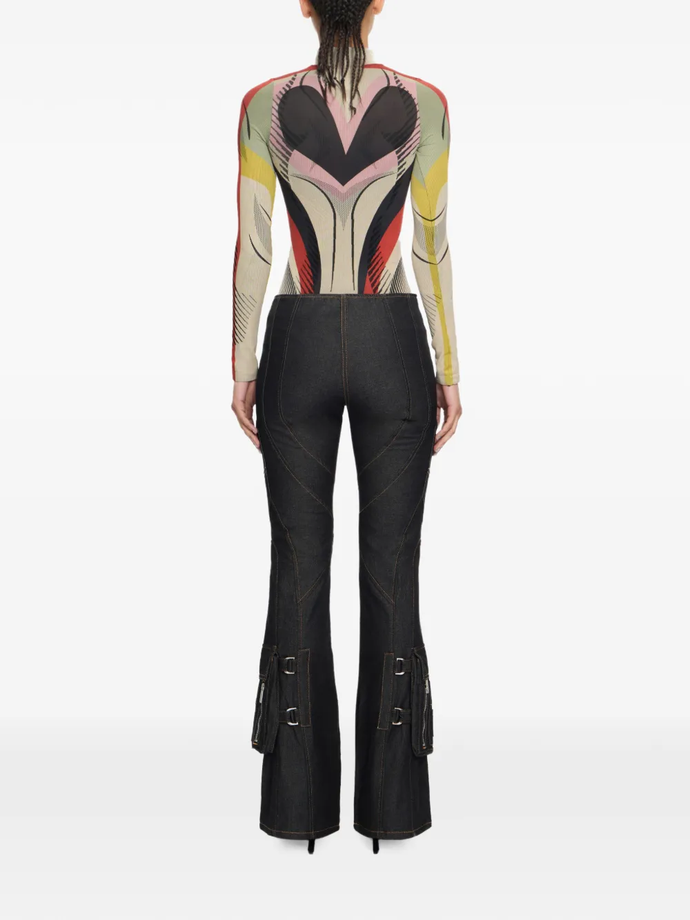 Off-White Low waist flared jeans Zwart