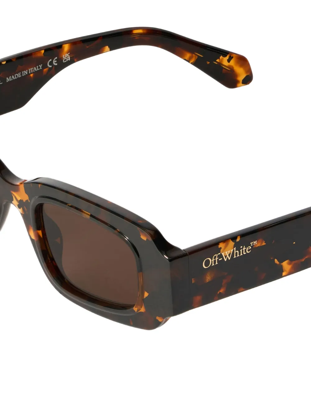  Off-white Olympia Rectangle-frame Sunglasses - Marron 