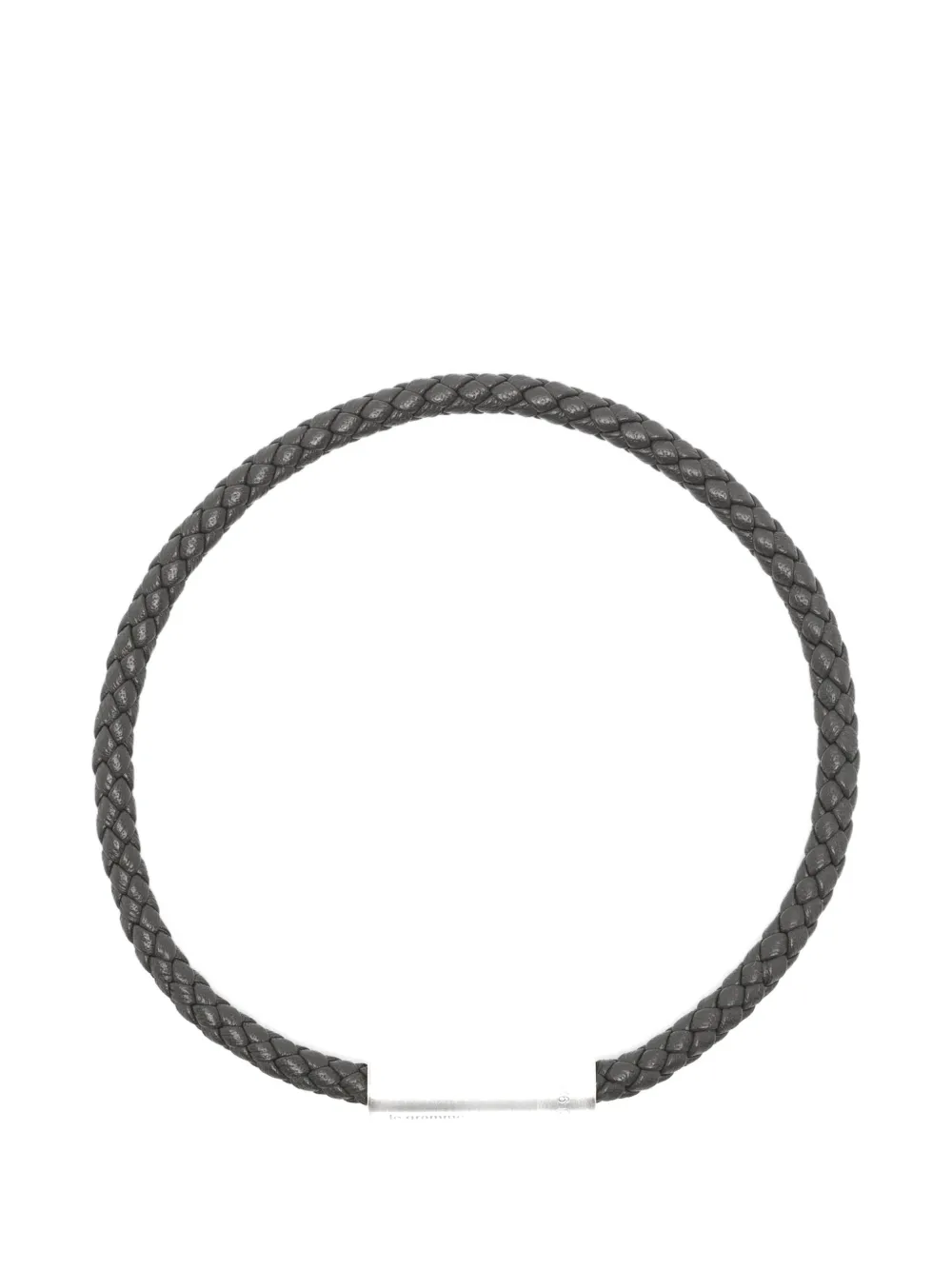 Le Gramme braided leather bracelet - Grigio