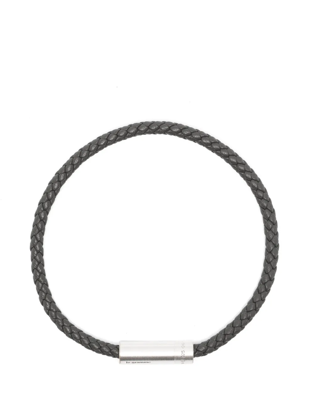 Le Gramme braided leather bracelet - Grigio