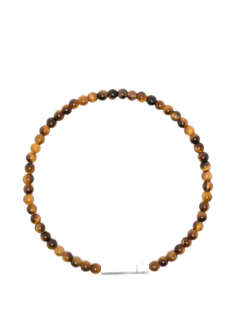 Le Gramme tiger eye beads cable bracelet
