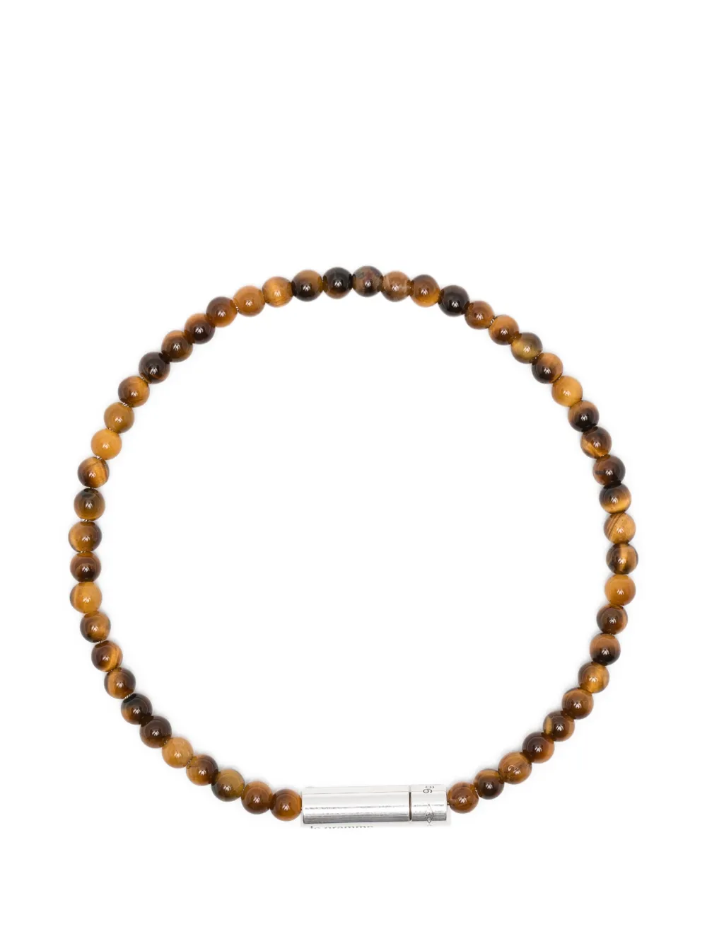 Le Gramme tiger eye beads cable bracelet - Marrone