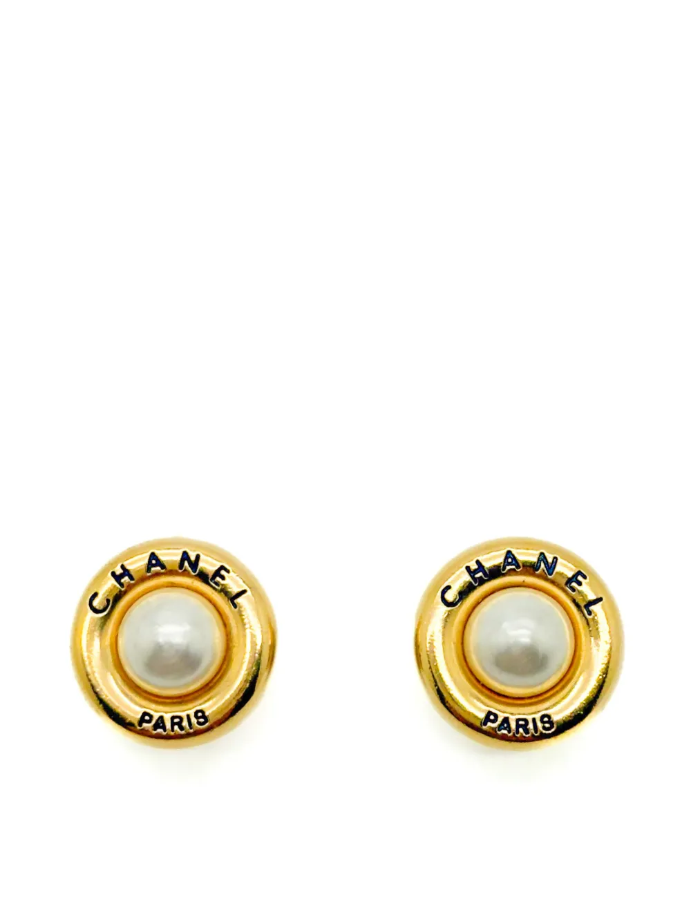 CHANEL Pre-Owned 1996 Atelier faux-pearl earrings - Gold