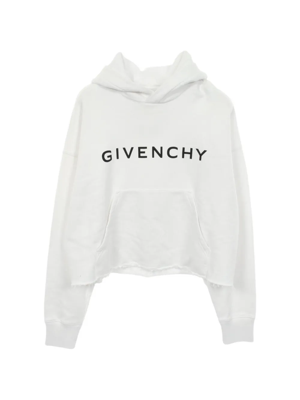 Givenchy Pre-Owned 2020s logo-print cropped hoodie - Bianco