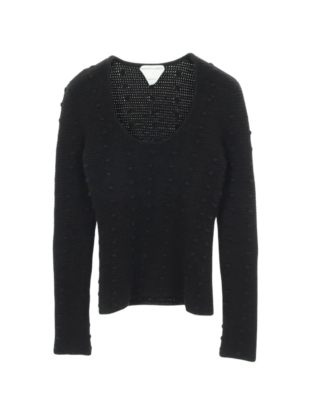 Bottega Veneta Pre-Owned 2020s bobble-knit scoop-neck sweater - Nero