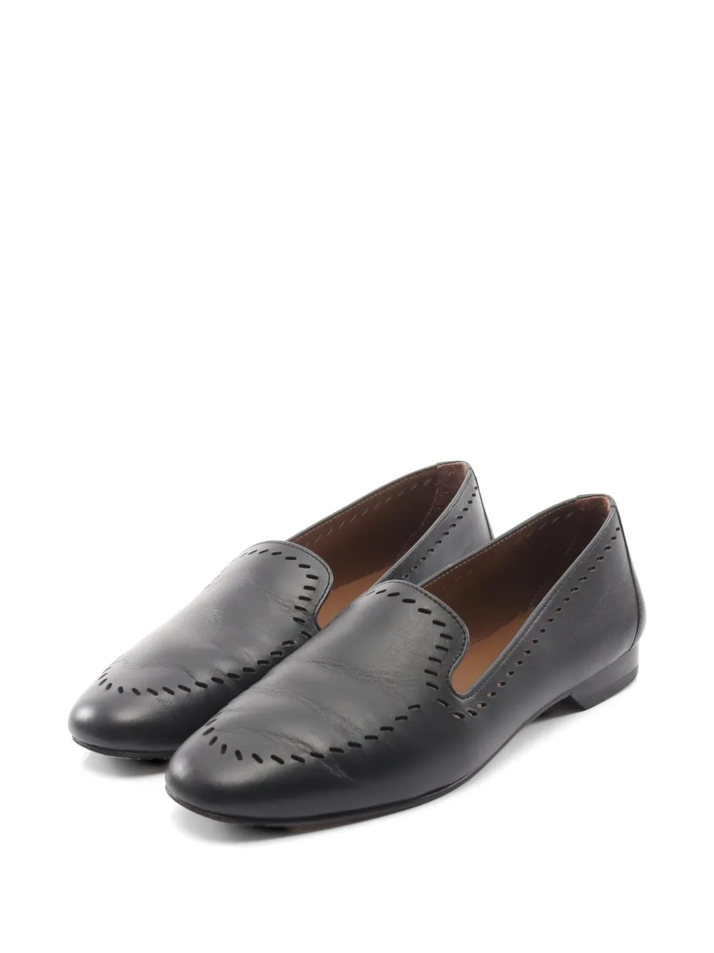 Hermès Pre-Owned 2000s perforated leather pumps - Schwarz