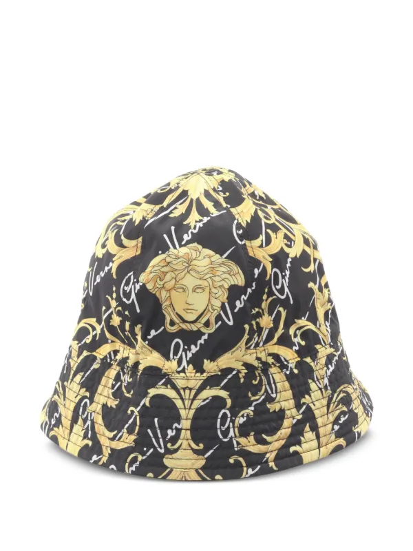 Versace Pre-owned 2000s Medusa Barocco Bucket Hat in Black