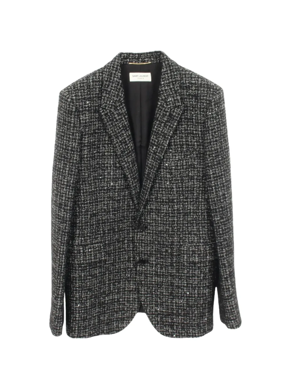Saint Laurent Pre-Owned sequin tweed jacket - Nero