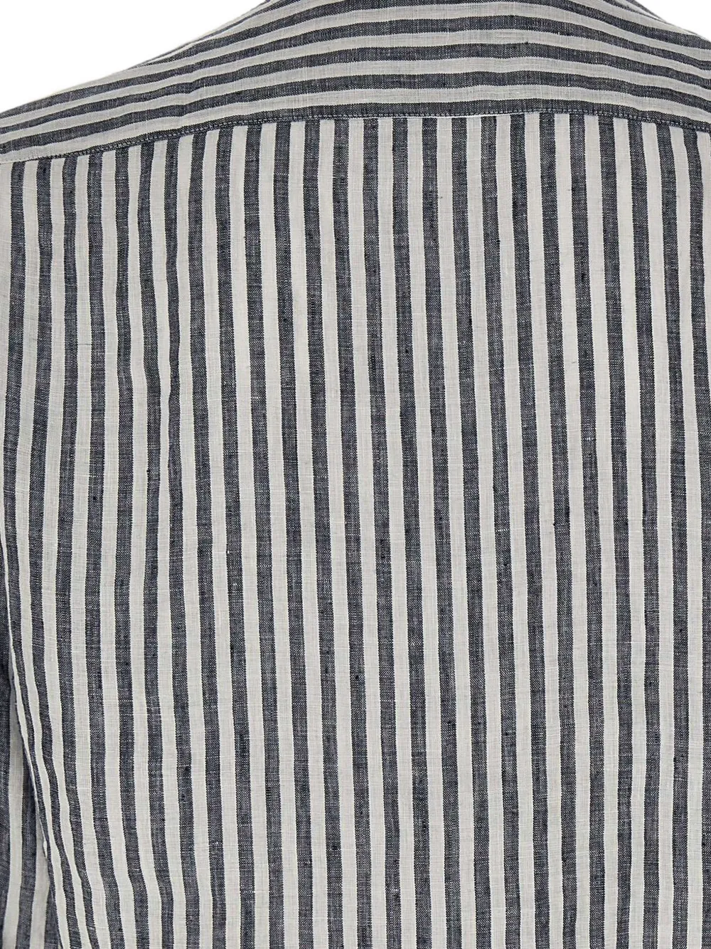 BOSS Regular-fit overhemd van gestreept linnen Blauw