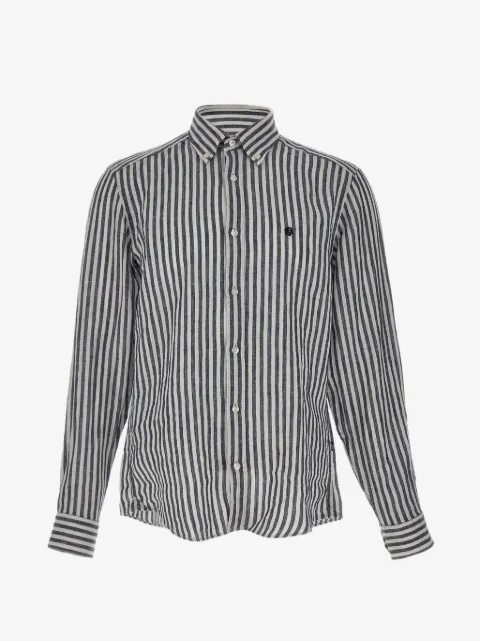 BOSS striped button-fastening shirt