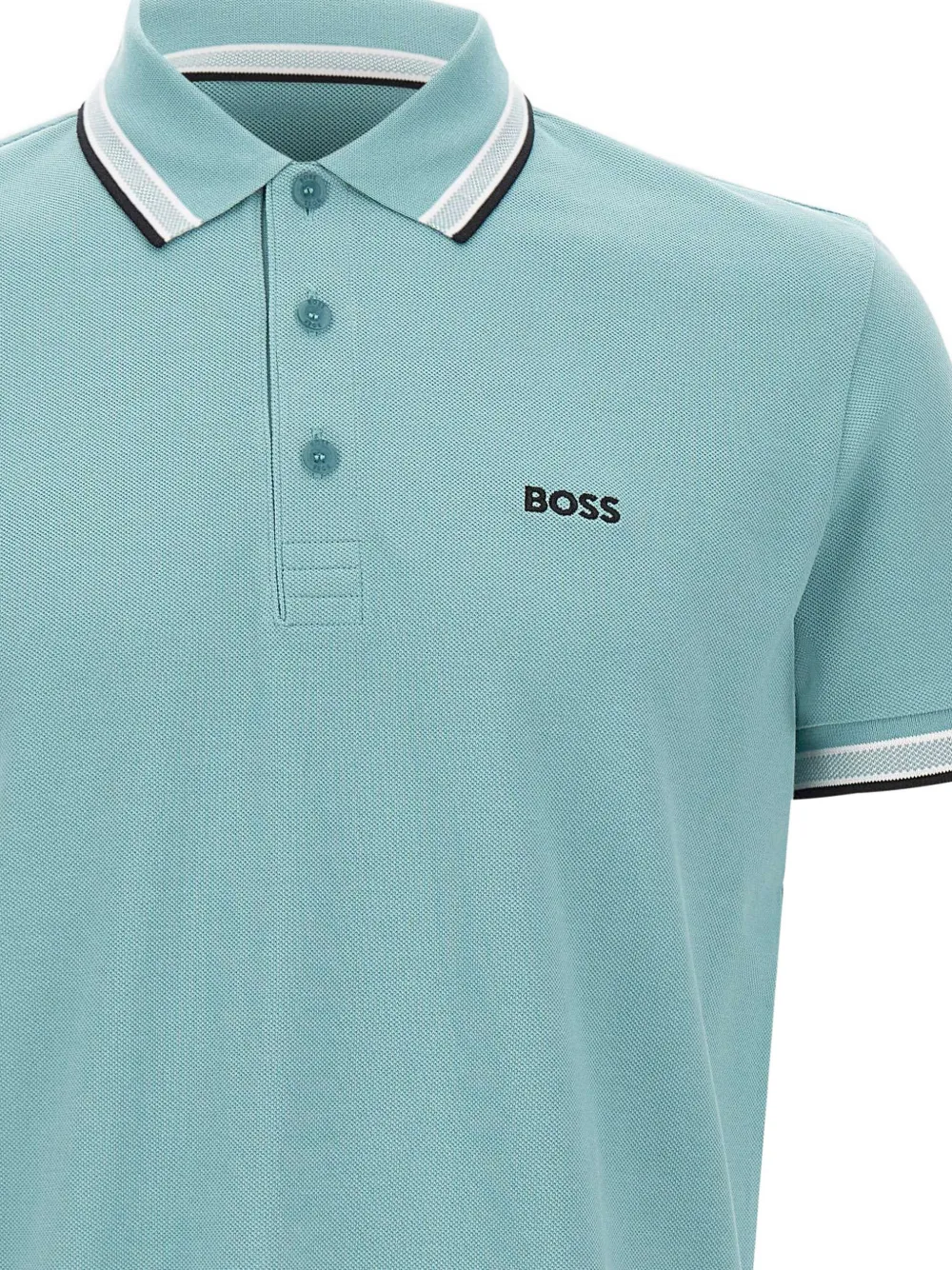 BOSS Paddy poloshirt met gestreepte afwerking Groen