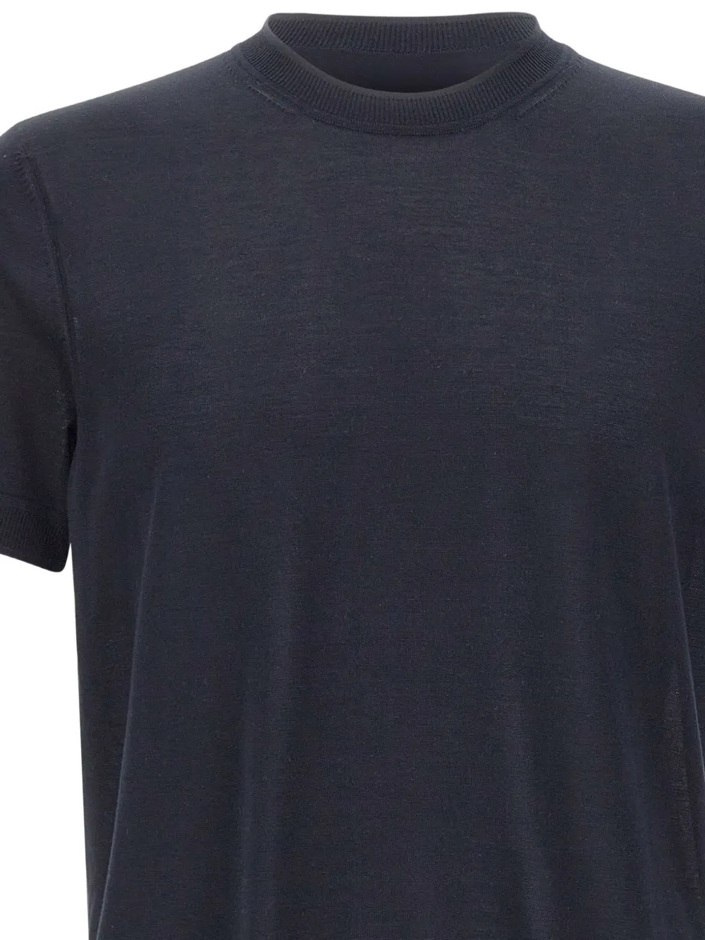 BOSS Nottano zijden trui met korte mouwen Blauw