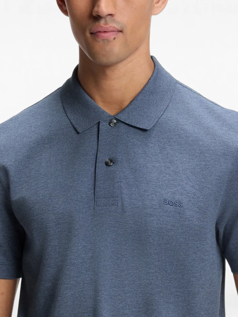 BOSS Pallas katoenen piqué poloshirt Blauw