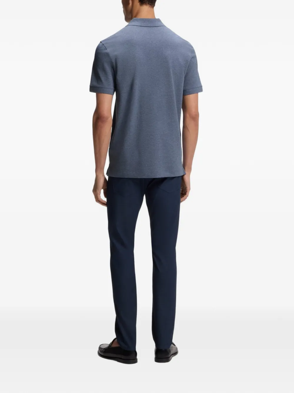 BOSS Pallas katoenen piqué poloshirt Blauw