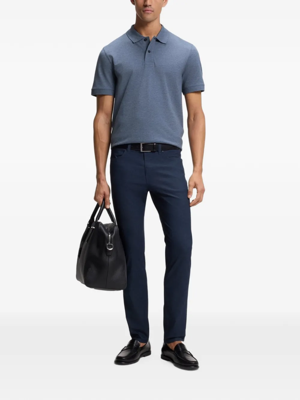 BOSS Pallas katoenen piqué poloshirt Blauw