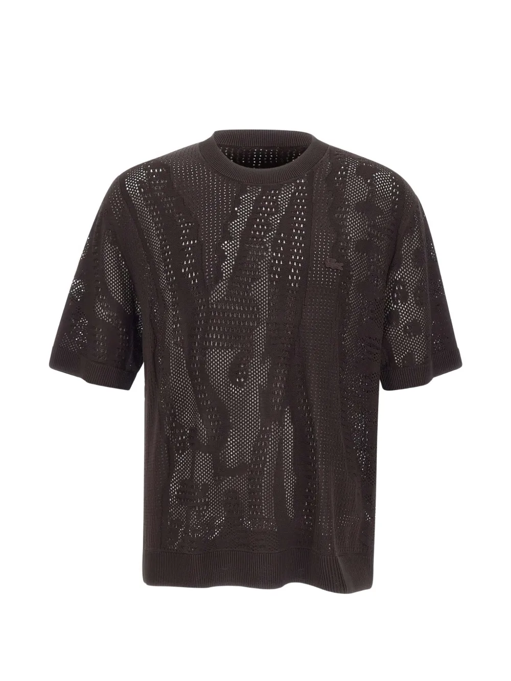 Lacoste crocodile-motif mesh-knit sweatshirt - Braun