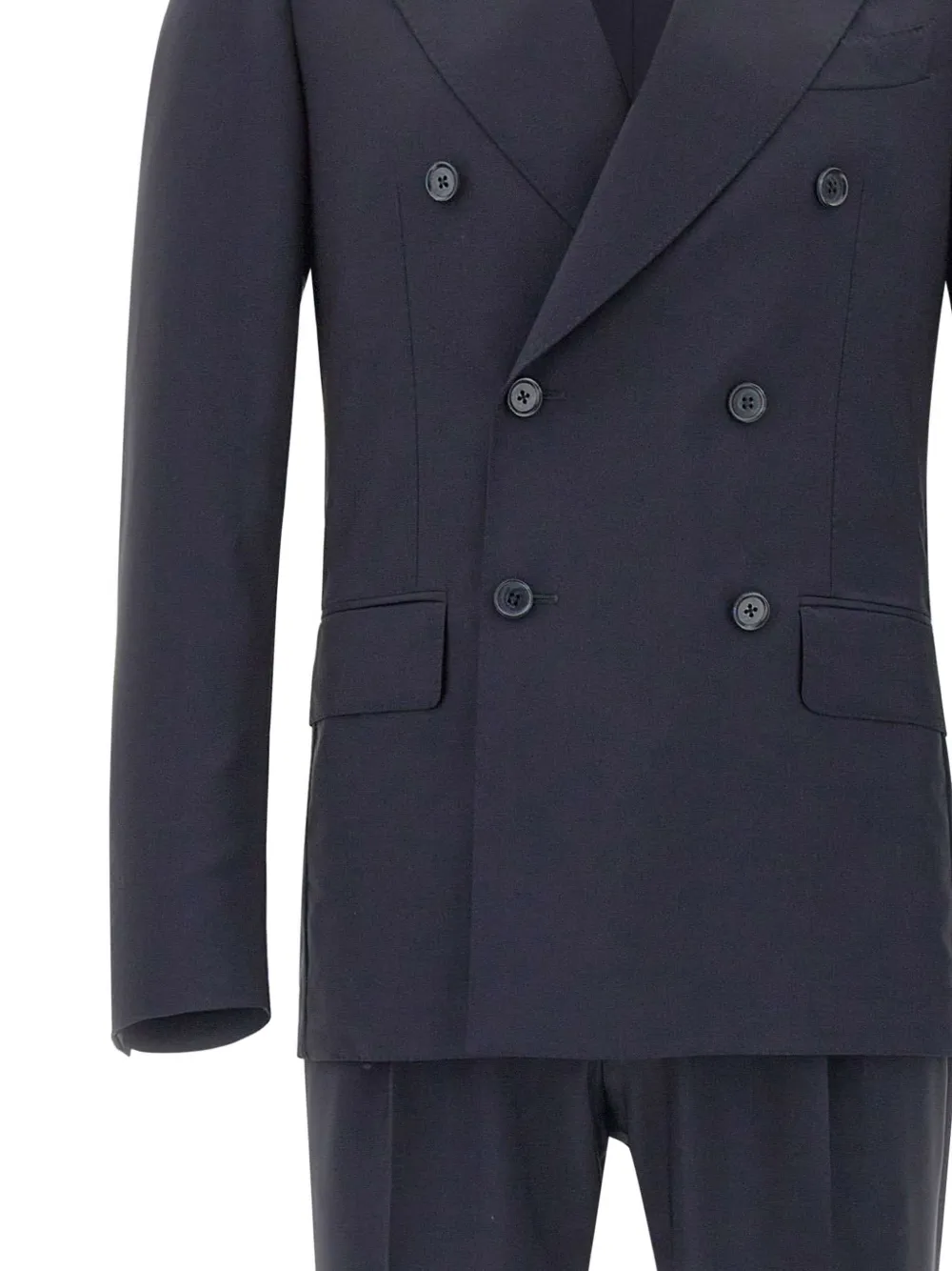 Corneliani Pak met dubbele rij knopen en revers Blauw