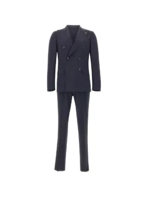 Giorgio Armani ピークドラペル ダブルスーツ | ブルー | FARFETCH JP