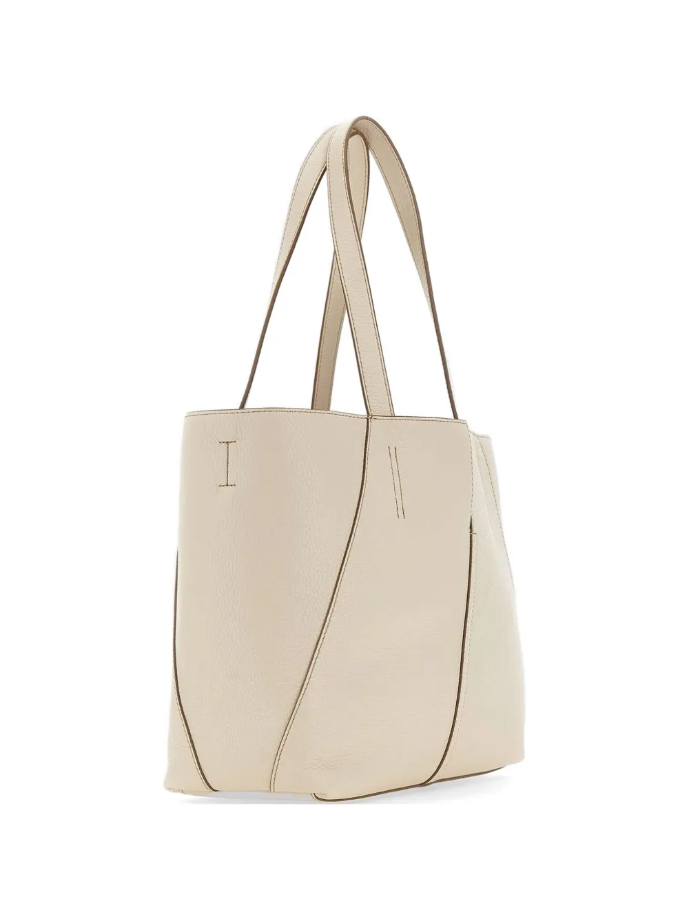 GIANNI CHIARINI Maya hammered leather shoulder bag - Bianco