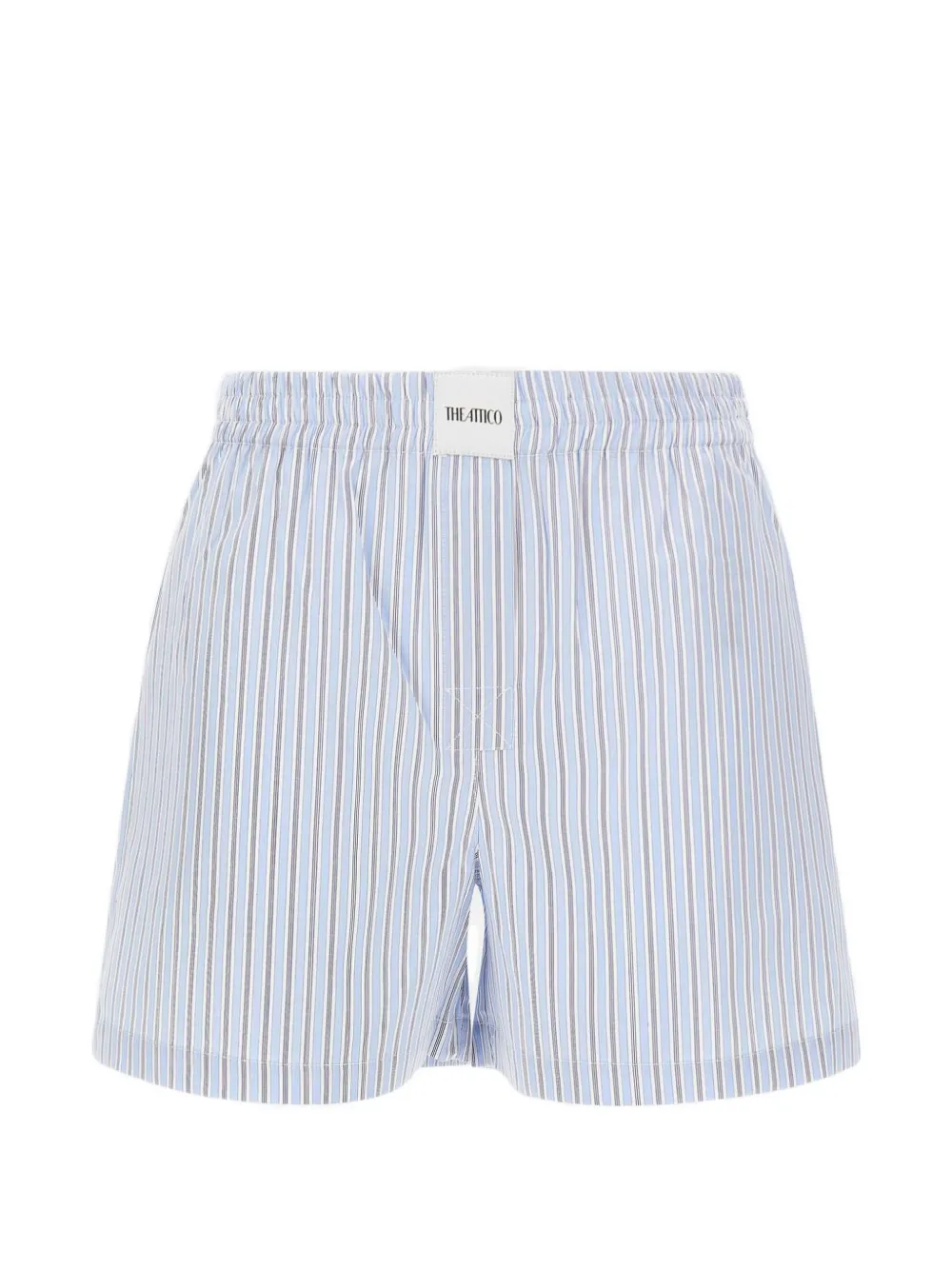 The Attico striped boxer-inspired shorts - Blau