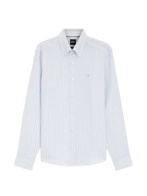 BOSS regular-fit shirt in striped linen