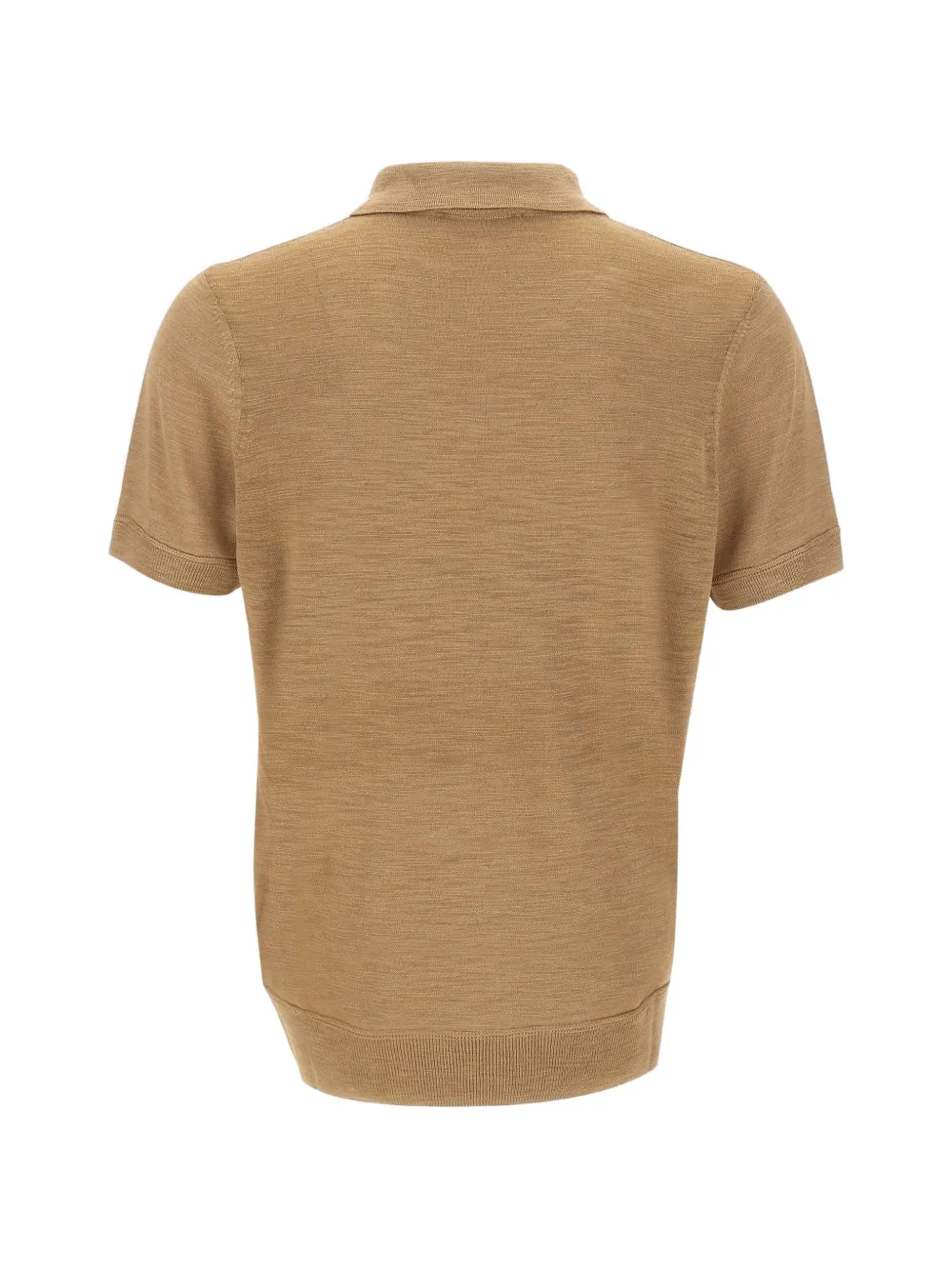 BOSS Fijngebreid zijden T-shirt Beige