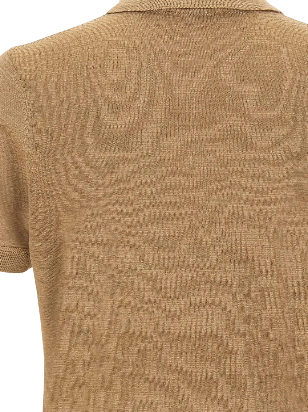 BOSS Fijngebreid zijden T-shirt Beige