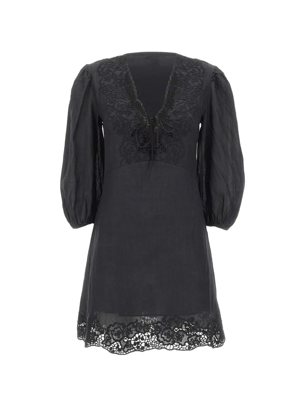 BOSS Driketta embroidered balloon-sleeve dress - Nero