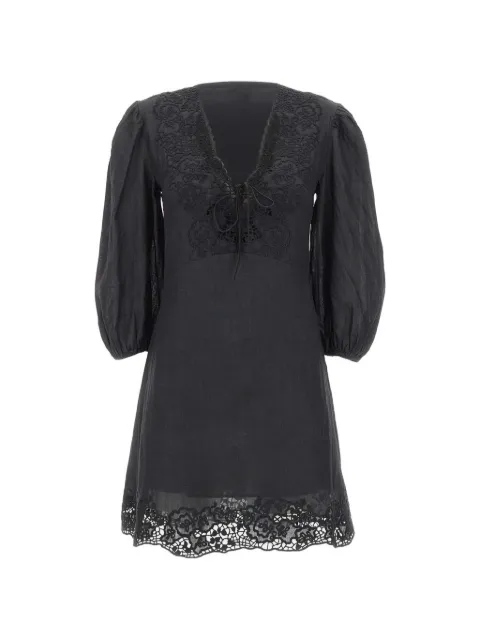 BOSS Driketta embroidered balloon-sleeve dress