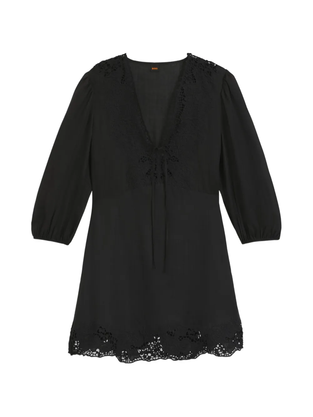 BOSS Driketta embroidered balloon-sleeve dress - Nero