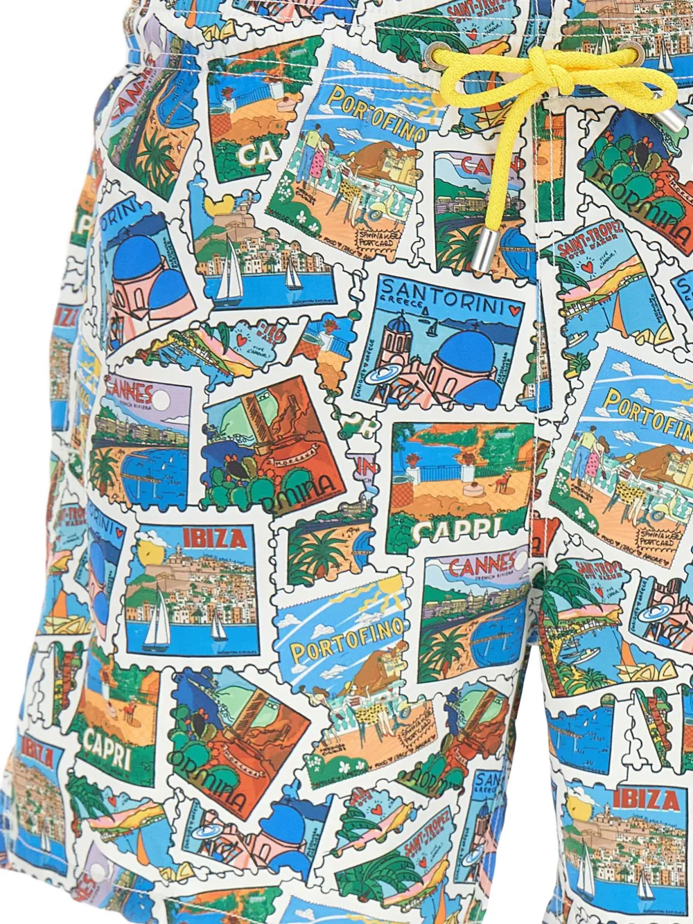 MC2 Saint Barth Gustavia zwembroek met ansichtkaart-print Blauw