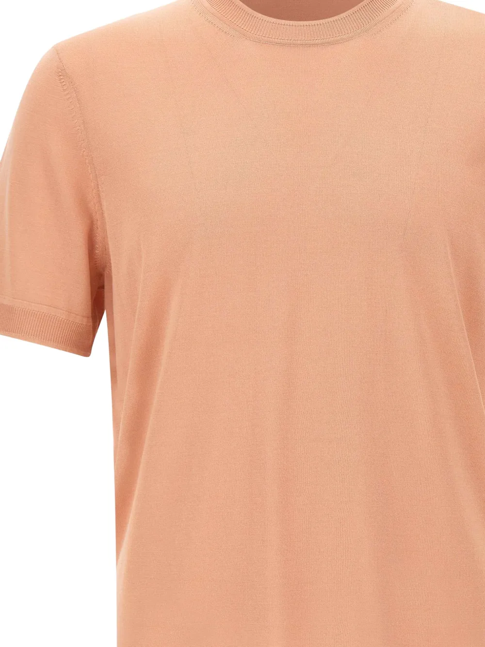 BOSS Zijden gebreid T-shirt Oranje