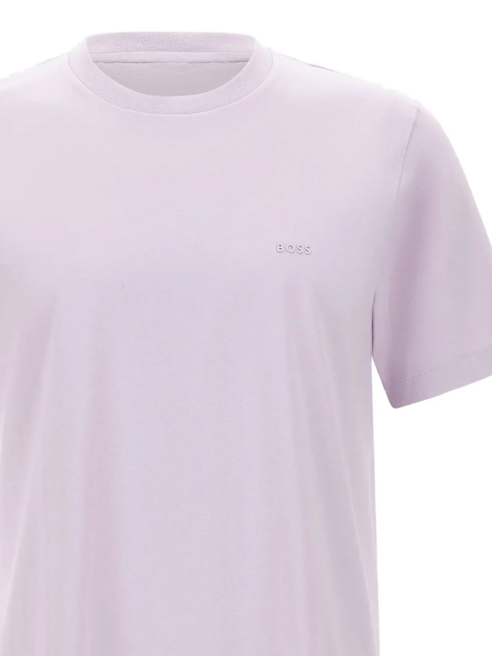 BOSS Katoenen-jersey T-shirt met logo-detail Paars