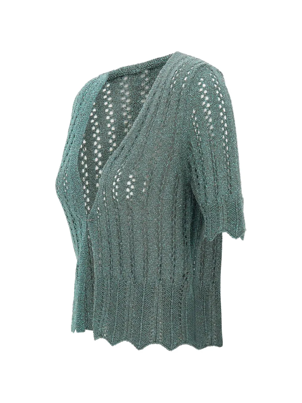  Kaos Jersey Con Borde Festoneado - Verde 